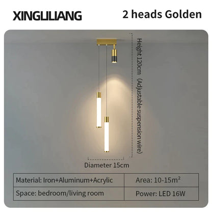DecorBites™ Golden Pendant Chandelier for Bedroom & Living Room Décor