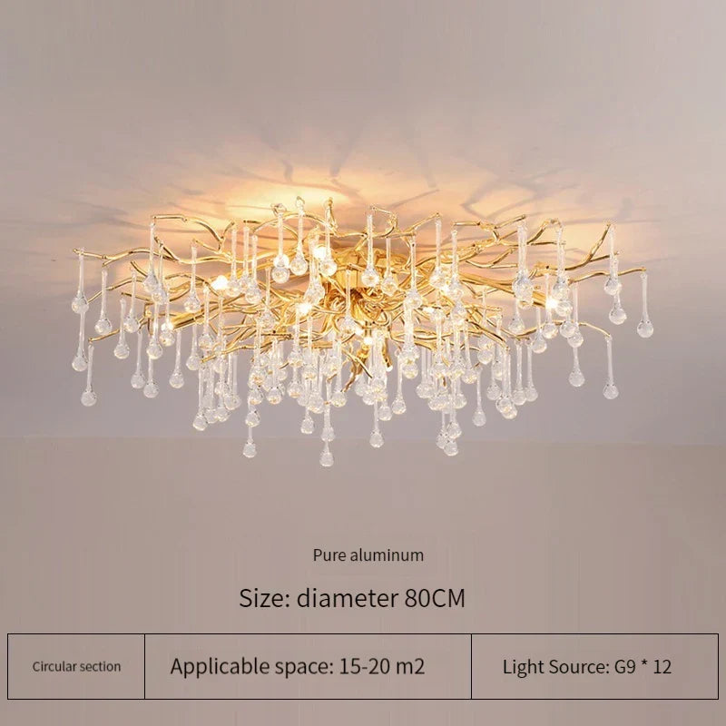 DecorBites™ Elegant Gold Crystal Chandelier for Modern Luxury Living Spaces
