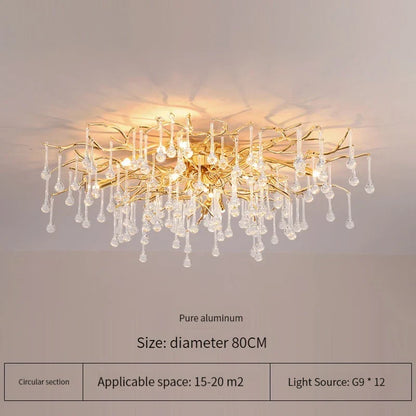 DecorBites™ Elegant Gold Crystal Chandelier for Modern Luxury Living Spaces