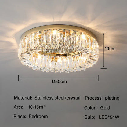 DecorBites™ Crystal LED Ceiling Lights: Elegant Lighting Fixture for Living Room Bedroom Kitchen Decor
