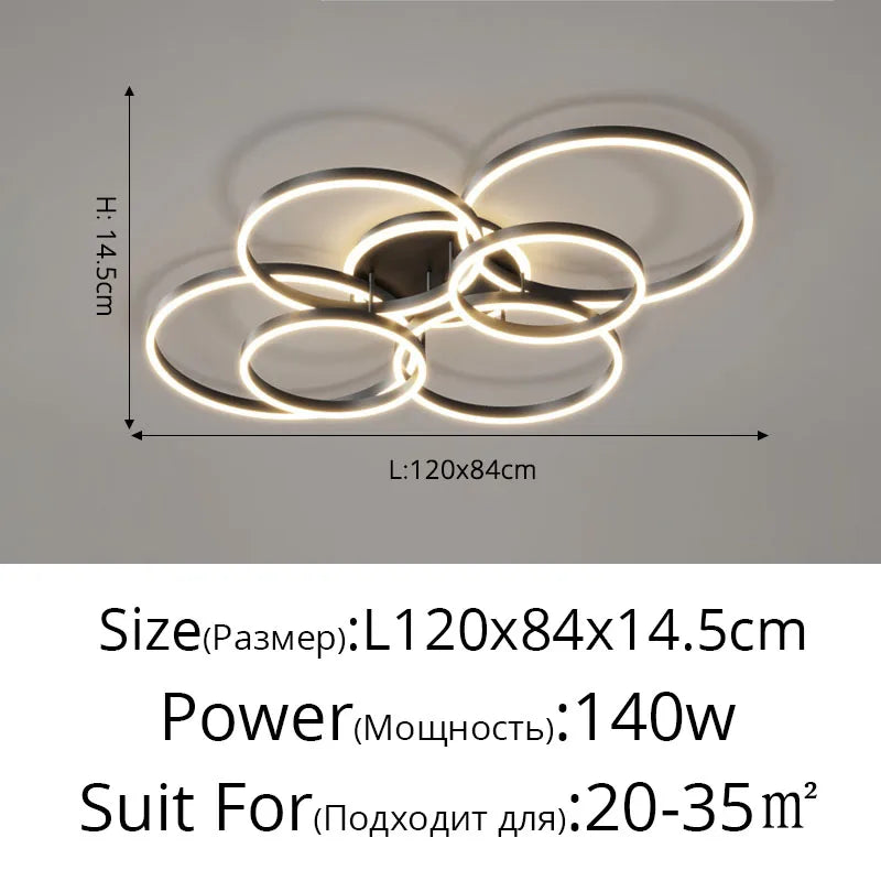 Decorbites™ LED Kronleuchter: Moderne Lampen für Wohnzimmer, Arbeitszimmer und Schlafzimmer, runde Ring-Foyerkronleuchter Luminaire
