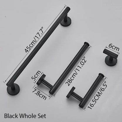 DecorBites™ Bathroom Hardware Set Shelf Paper Holder Hook Towel Rack Ring Bath Accessories