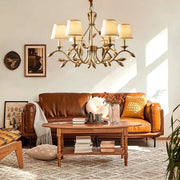 Gold Copper Fabric Chandelier