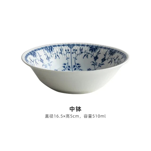 DecorBites™ Blue-and-White Ceramic Dining Set