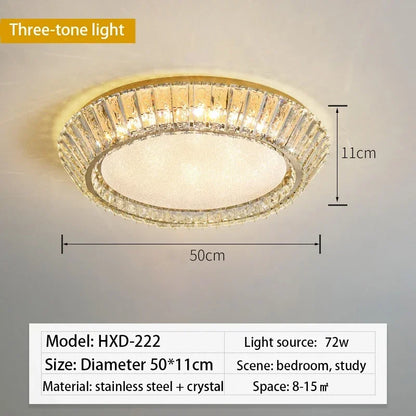 DecorBites™ Gold Crystal Glass LED Ceiling Light for Dining Living Room