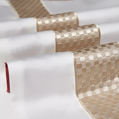 DecorBites™ 1000TC Egyptian Cotton Luxury Bedding Set with Gold Embroidery - Solid Color