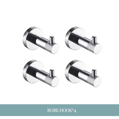 DecorBites™ Bathroom Essentials Set: Towel Bar, Toilet Paper Holder, Bathrobe Hook, Soap Dish, Toilet Brush