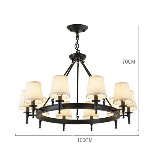 ثريا DecorBites™ بتصميم ريفي عتيق مصنوعة من القماش مع عاكس ضوء معلق في السقف للديكور الداخلي للمنزل