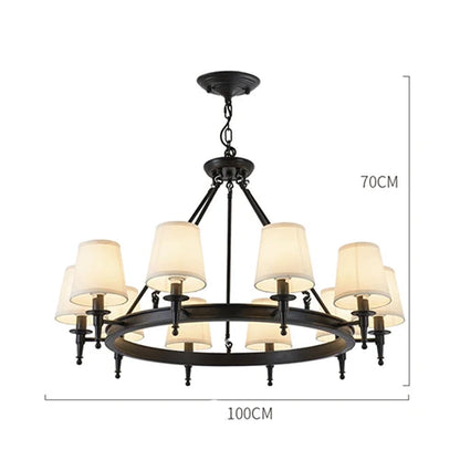 ثريا DecorBites™ بتصميم ريفي عتيق مصنوعة من القماش مع عاكس ضوء معلق في السقف للديكور الداخلي للمنزل