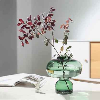 DecorBites™ Green Gourd Vase: Round Geometric Circle Terrarium for Home Decor