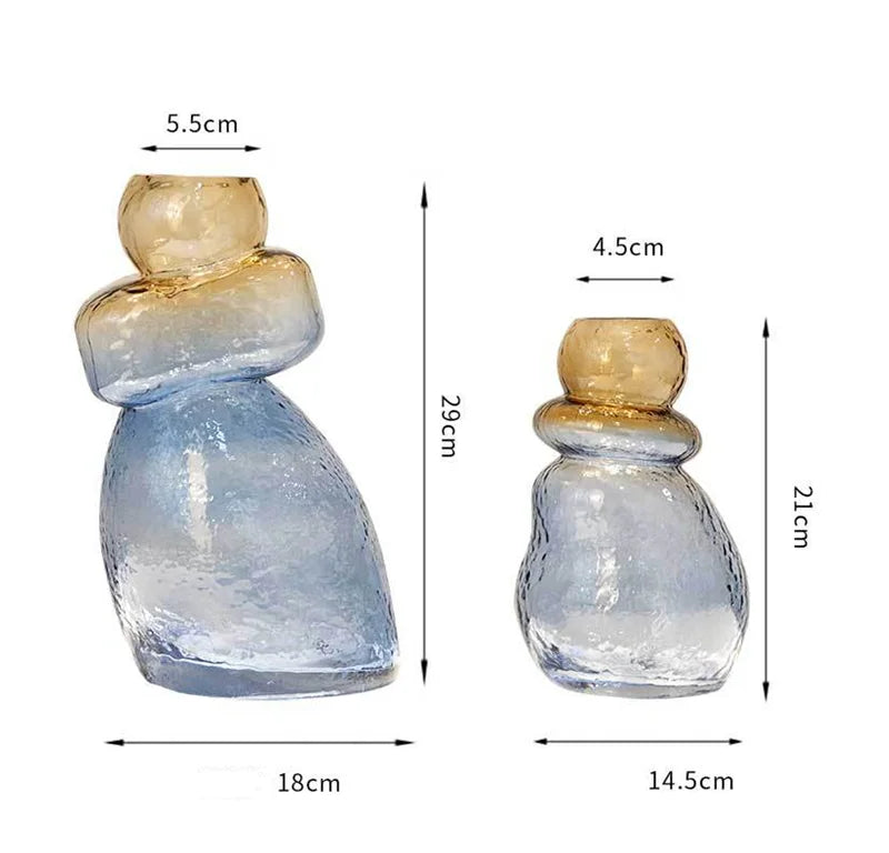 DecorBites™ Gourd Shape Gradient Glass Vase Irregular Rockery Terrarium Home Decoration