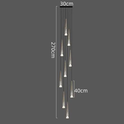 DecorBites™ LED Nordic Staircase Chandelier Golden Black Indoor Lighting