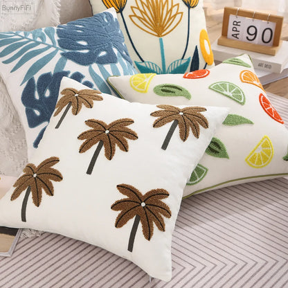 DecorBites™ Cactus Lemon Dandelion Palm Tree Cotton Pillow Case 45x45cm Home Decor