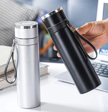 Tumbler de acero inoxidable de 400 ml con aislamiento al vacío Decorbites™ para hombres, taza térmica de color sólido