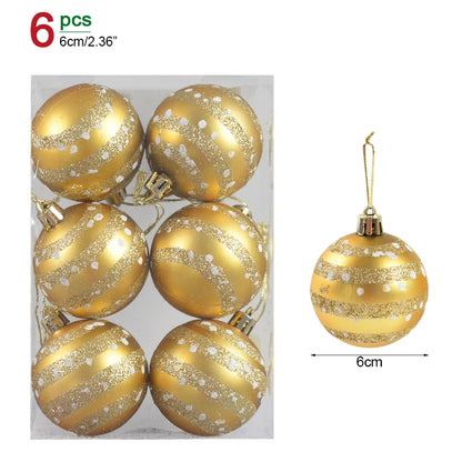 1box Christmas Balls Christmas Tree Ornaments Ball Xmas Hanging Tree Pendants Home Party Decor 2023 New Year Gift Noel Navidad