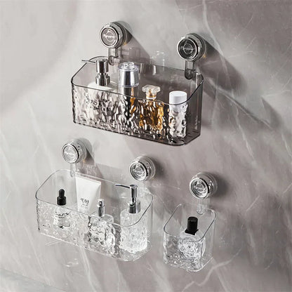 DecorBites™ Bathroom Shelf Suction Cup Storage Rack - Wall Mounted Draining Basket