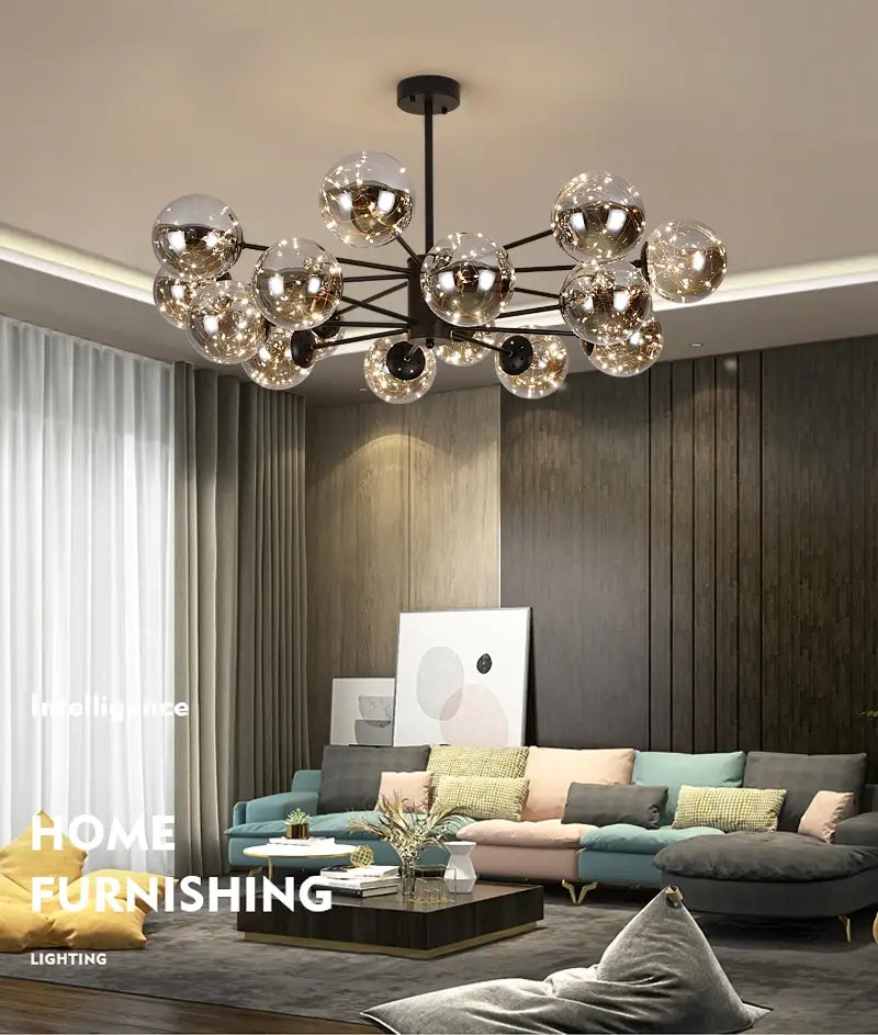 DecorBites™ Luxury Glass Ball Nordic Chandeliers - Dimmable