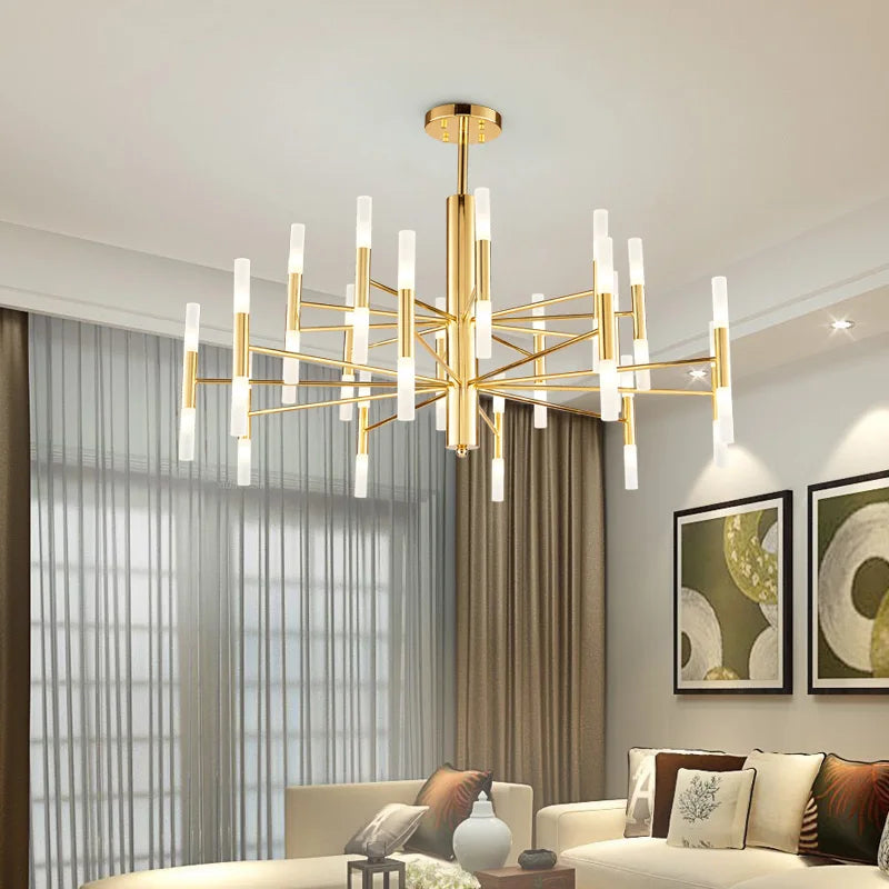 DecorBites™ Black Gold Art Decor Led Ceiling Chandelier for Modern Fashion Designer Home