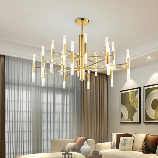 DecorBites™ Black Gold Art Decor Led Ceiling Chandelier for Modern Fashion Designer Home