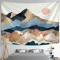 Abstract Mountains Oil Painting Tapestry Wall Hanging for Boho Witchcraft Aesthetics Room Decor by Decobites