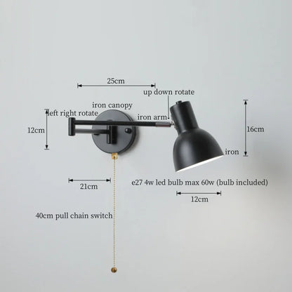 Lámpara de pared LED articulada color crema DecorBites™ para sala de estar, dormitorio, espejo y escalera