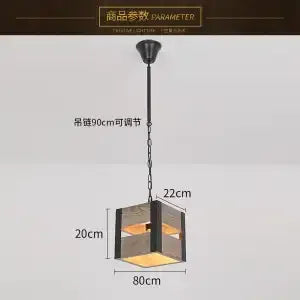 ديكوربايتس™ مصباح معلق بستة رؤوس على الطراز الصناعي - مصباح طاولة حديدي من الخشب الصلب بتصميم كلاسيكي