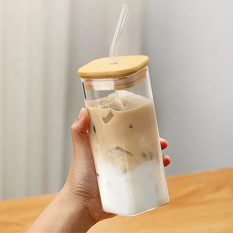 Glass Lid Straw Cup