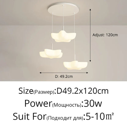 DecorBites™ Cloud White Floating Pendant Chandelier for Dining Room, Kitchen Island, Indoor Lighting