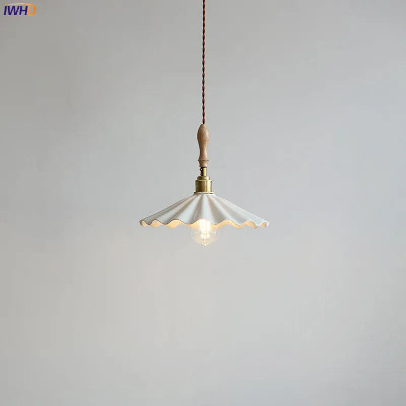 DecorBites™ Ceramic LED Pendant Light: 30CM, Home Decor, Bedroom, Living Room, Dinning, Wood & Copper Socket