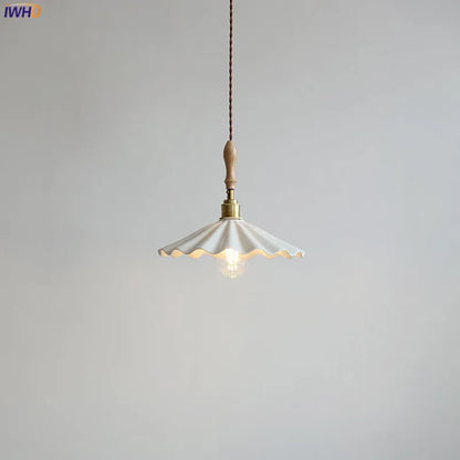 DecorBites™ Ceramic LED Pendant Light: 30CM, Home Decor, Bedroom, Living Room, Dinning, Wood & Copper Socket