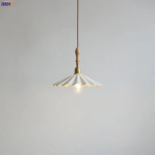 DecorBites™ Ceramic LED Pendant Light: 30CM, Home Decor, Bedroom, Living Room, Dinning, Wood & Copper Socket