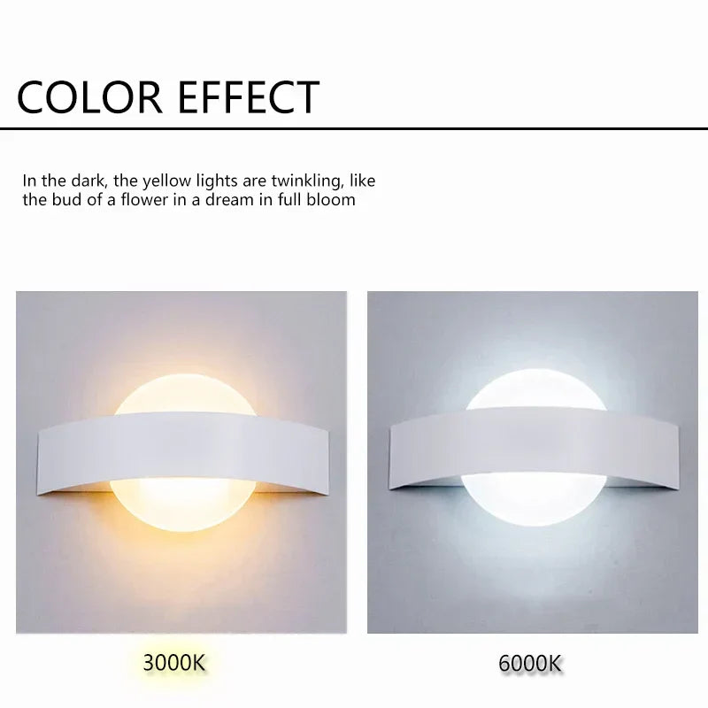 ديكوربايتس™ مصباح حائط LED 4 وات مصنوع من الحديد والأكريليك، مناسب للمطبخ وغرفة الطعام