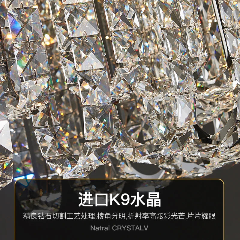 DecorBites™ Crystal Chandelier for Elegant European Living Spaces