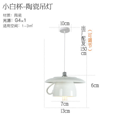 DecorBites™ Ceramic LED Pendant Lights Tea Cup Teapot Hanging Lamp for Kitchen Dining Room
