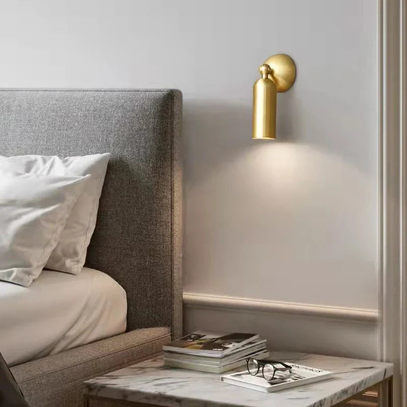 DecorBites™ Brass Rotatable LED Wall Sconces, 3-Color Dimming, Modern Copper Design