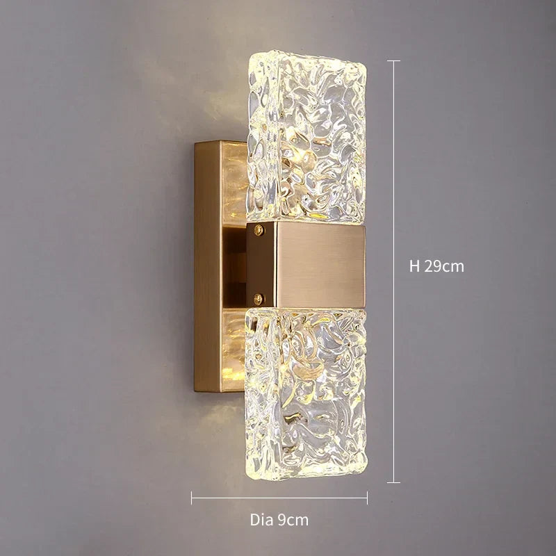 DecorBites™ Gold Crystal LED Wall Lights for Bedroom Living Room Home Decoration