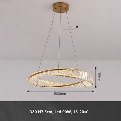 DecorBites™ Gold Metal LED Dimmable Ceiling Light with K9 Crystals
