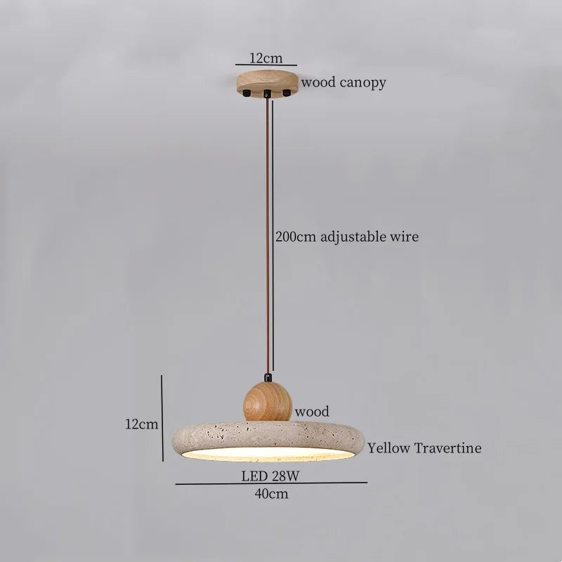 Lámpara colgante LED DecorBites™ de travertino negro - Decoración nórdica moderna para el hogar