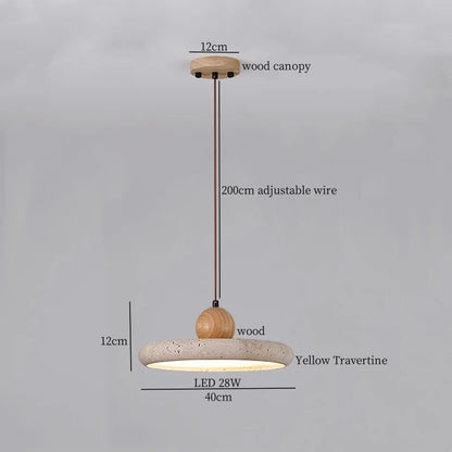 Lámpara colgante LED DecorBites™ de travertino negro - Decoración nórdica moderna para el hogar