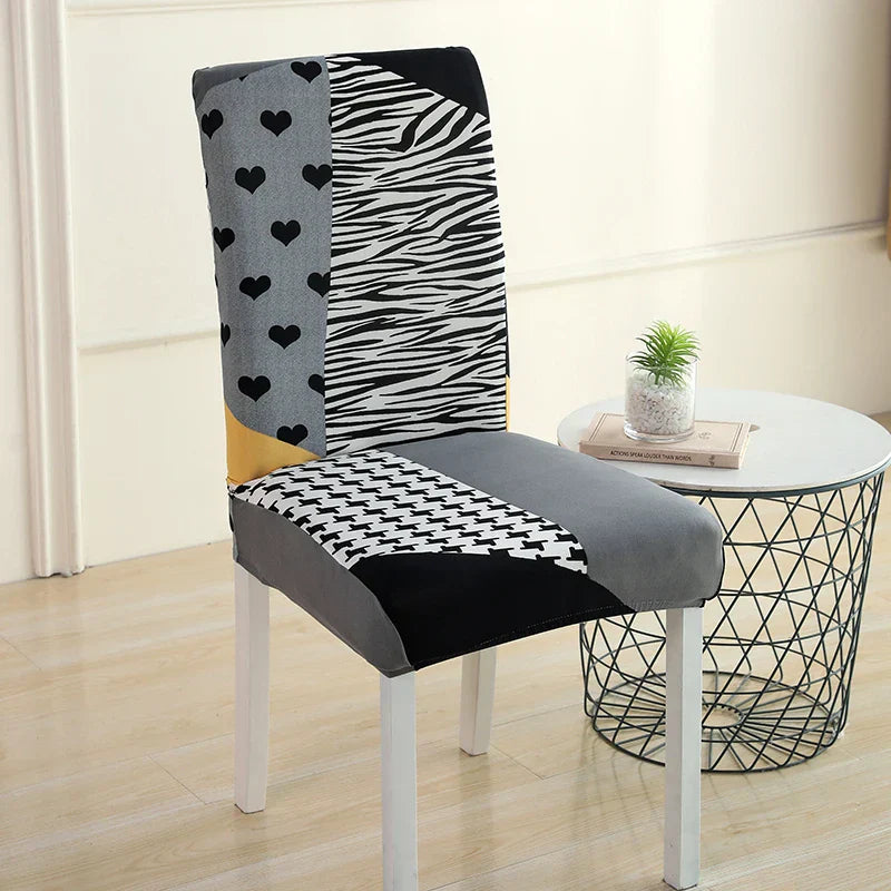 Decobites Stretch Print Chair Cover - Elastic Seat Slipcover