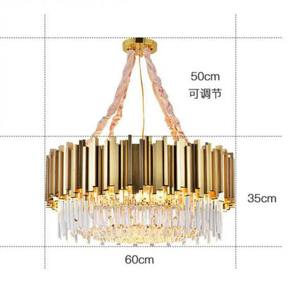 DecorBites™ Crystal Chandelier: Elegant Villa Pendant Lights for Living Room and Bedroom