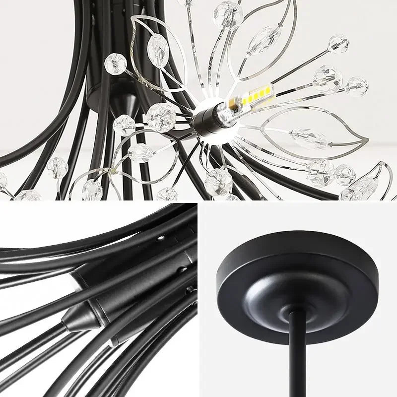 Lámpara de araña DecorBites™ Crystal Bionic Petals para sala de estar, comedor, dormitorio, recibidor y decoración de hoteles.