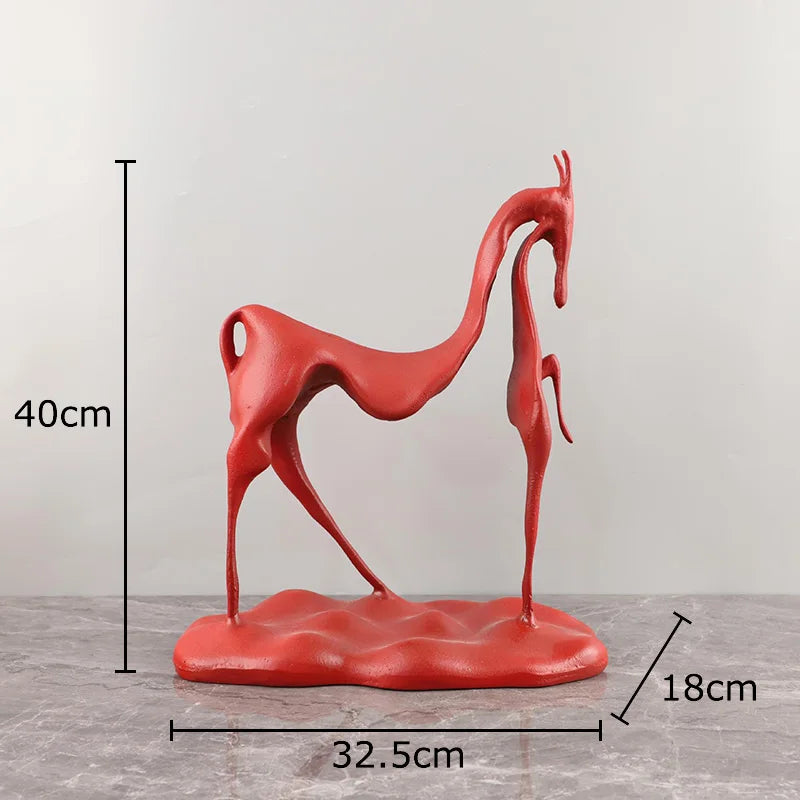 DecorBites™ Cast Iron Horse Sculpture Modern Desk Decor Minimalist Room Artistic Craft Figurine