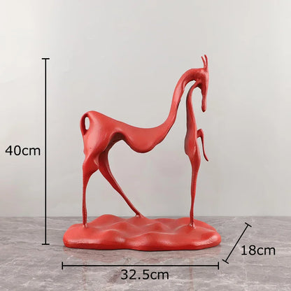 DecorBites™ Cast Iron Horse Sculpture Modern Desk Decor Minimalist Room Artistic Craft Figurine