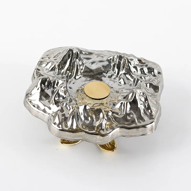 DecorBites™ High-Leg Iceberg Tray Desktop Organizer Decor Ashtray Candy Plate