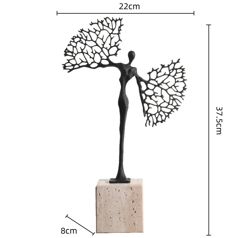 DecorBites™ Escultura abstracta de metal dorado para decoración del hogar | Adorno creativo