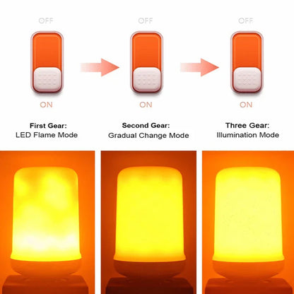 Bombilla LED DecorBites™ con efecto llama, 4 modos, ideal para fiestas, festivales, jardines y decoración.