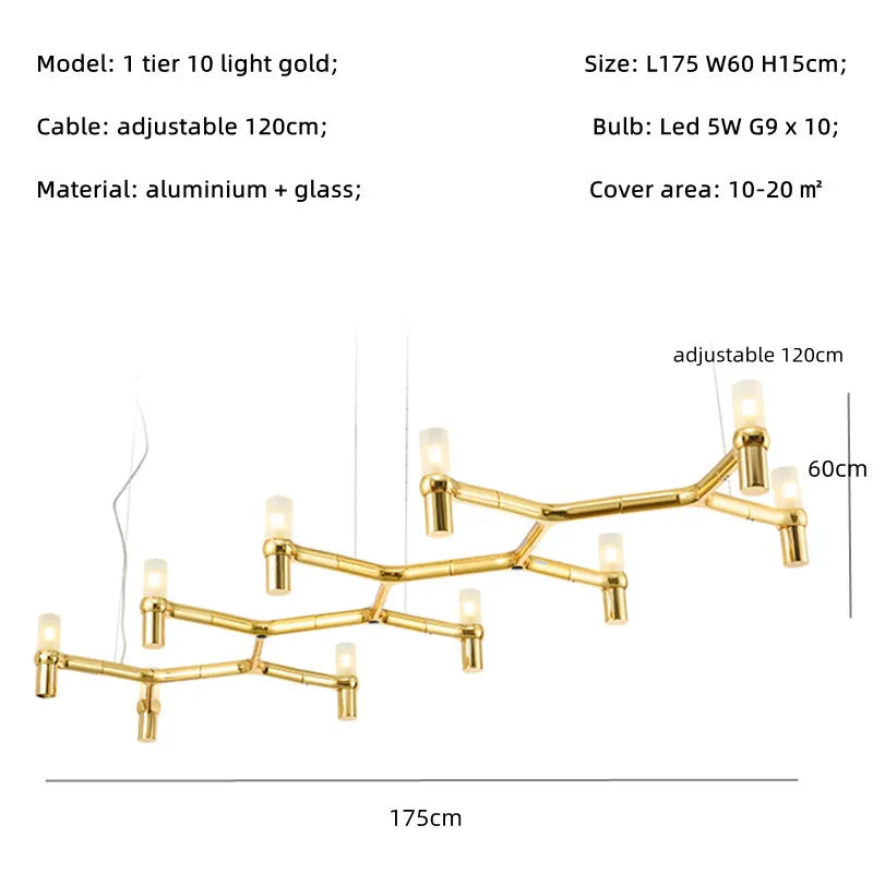 Lámpara de araña DecorBites™ Crown Major: Iluminación LED moderna y lujosa para cocina, hotel y sala de estar