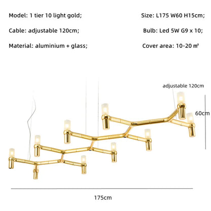 Lámpara de araña DecorBites™ Crown Major: Iluminación LED moderna y lujosa para cocina, hotel y sala de estar