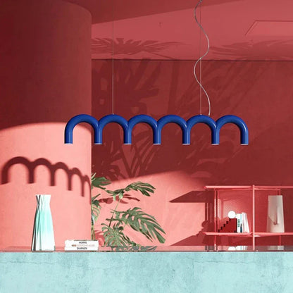 ثريا ديكوربايتس™ المعدنية الزرقاء المقوسة - تصميم عصري لديكور المنزل